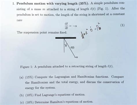 SOLVED: 1. Pendulum motion with varying length (35%). A simple pendulum ...