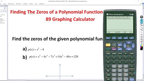 Finding The Zeros of a Polynomial Function With The TI-89 Graphing Calculator - YouTube