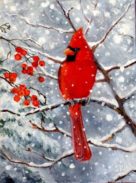 Cardinal Red Cardinal Print Cardinal in Snow Red Bird Bird | Etsy