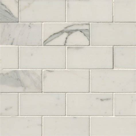 Calacatta Gold 2x4 Polished Marble Backsplash - Kitchen Cabinets ...