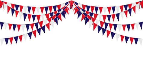 Bunting Hanging Red White Blue Flags Triangles Garland Banner Background. United State of ...