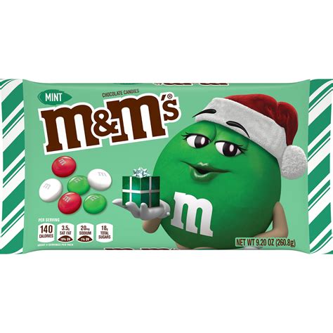 M&M's Holiday Mint Chocolate Christmas Candy - 9.2 oz Bag - Walmart.com