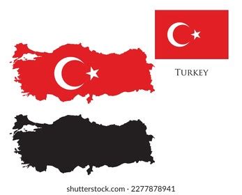 Turkey Flag Map Illustration Vector Stock Vector (Royalty Free ...