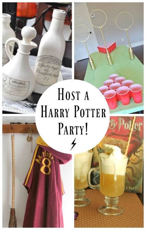 harry potter party with drinks and decorations