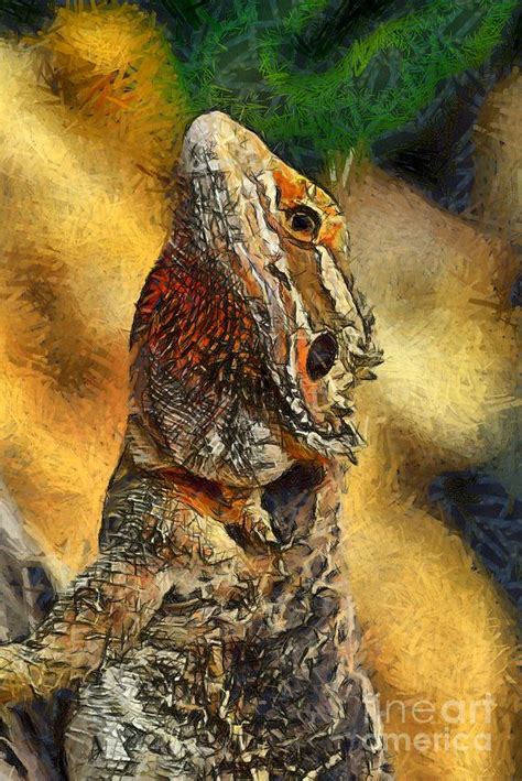 Bearded Dragon Painting by George Atsametakis