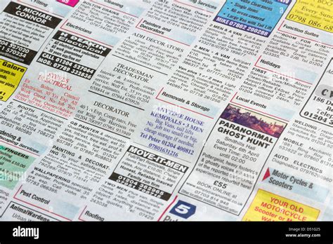 Classified adverts page of the Bolton News, a daily local newspaper ...