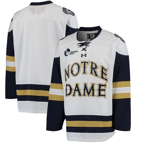 Under Armour Notre Dame Fighting Irish White Replica Hockey Performance ...