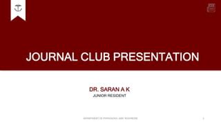 Journal Club Presentation 1 | PPT