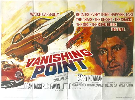 Original Vanishing Point Movie Poster - Barry Newman - Dean Jagger