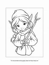 Printable Girl Elf Coloring Page · InkPx sketch template