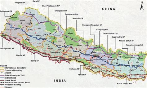 Map Of Nepal With Highway - Middle East Political Map