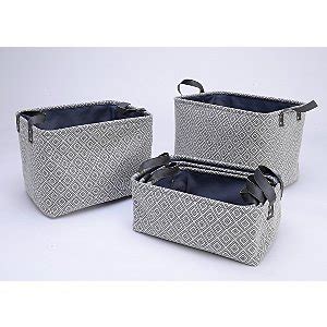 Grey Rectangular Fabric Storage Baskets - Set of 5 | Home | George at ASDA