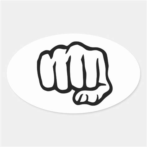 Fist symbol oval sticker | Zazzle