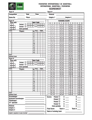 18 Printable Basketball Scoresheet Forms and Templates - Fillable Samples in PDF, Word to ...