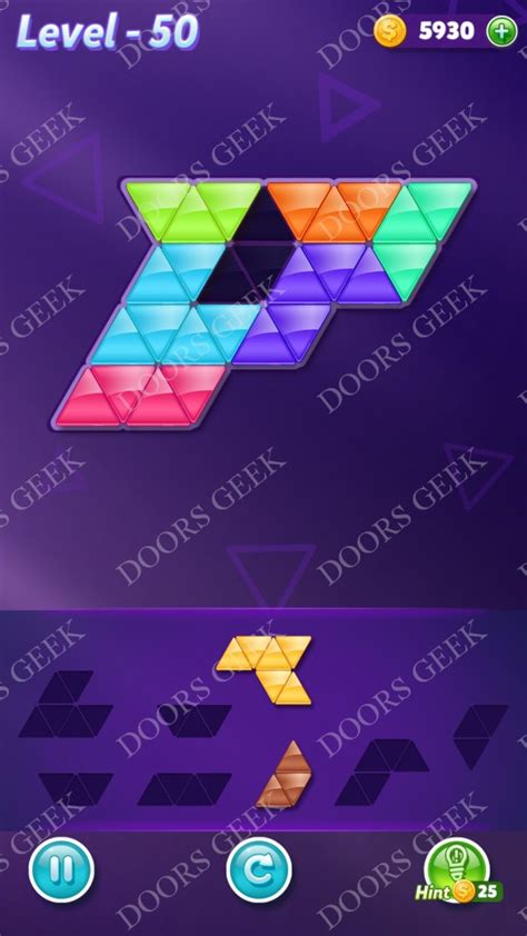 Block! Triangle Puzzle Advanced Level 50 Solution ~ Doors Geek