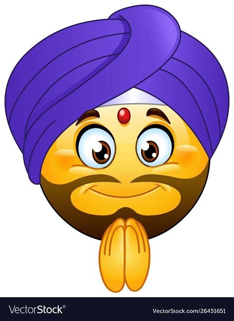 Indian male emoticon Royalty Free Vector Image | Emoticon, Excited emoticon, Funny emoji