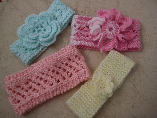 Ravelry: Easy Knit Baby Headbands with Flowers pattern by Myrtie Edwards