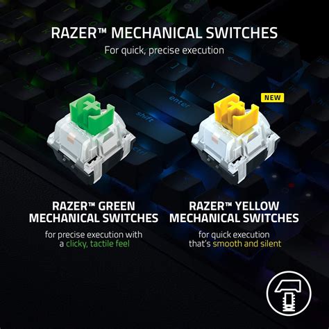 RAZER BLACKWIDOW V3 GAMING MECHANICAL KEYBOARD YELLOW SWITCHES