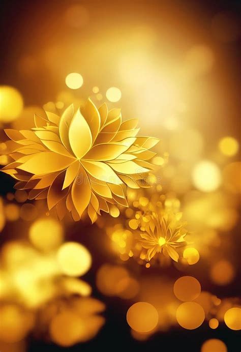 Beautiful Golden Flower Background, Golden Abstract Background. Stock Illustration ...