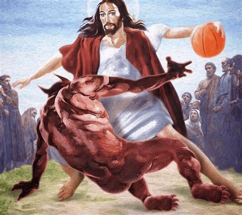 Jesus basketball: Jesus, Basketball, Christian, Devil, Demon, Vs : r/FreshMemeTemplates