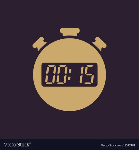 15 seconds minutes stopwatch icon clock Royalty Free Vector