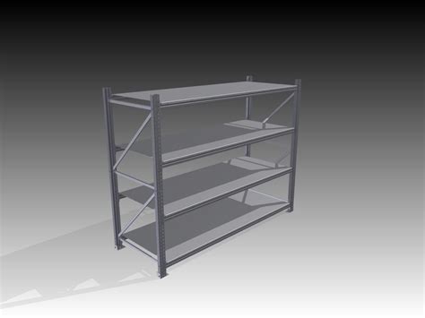 Steel shelf unit free 3D model | CGTrader