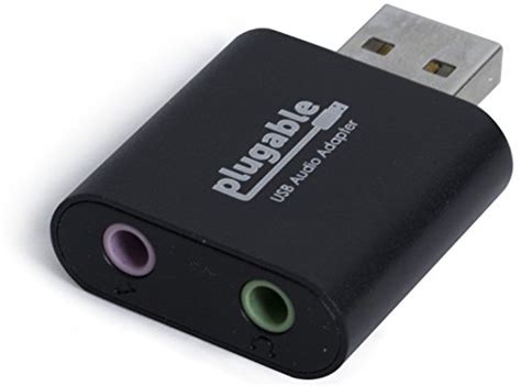 Plugable USB Audio Adapter with 3.5mm Speaker/Headphone and Microphone ...