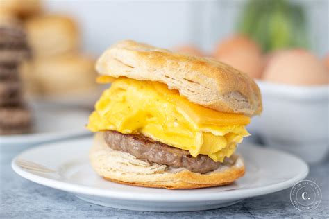 Maple Biscuit, Sausage, Egg And Cheddar Cheese Sandwich, 59% OFF