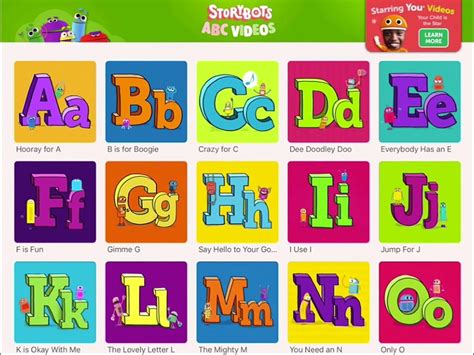 ABC Videos by Storybots A G (no narration) best app demos for kids - Dailymotion Video