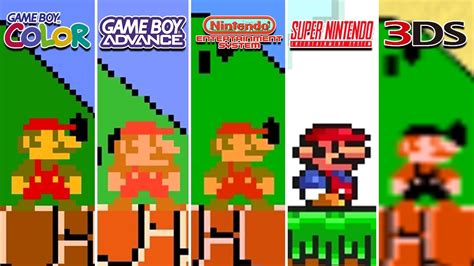 Super Mario Bros Nes Vs Snes Vs Gbc Vs Gba. - Youtube