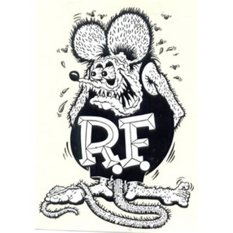 Rat Fink Decal black and white