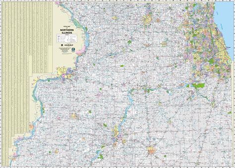 TheMapStore | Northern Illinois Highway Wall Map