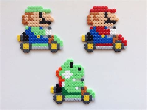 Mini Mario Kart- Hama Bead Art by Dogtorwho | Perler bead mario, Hama ...