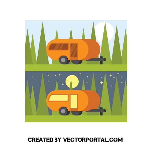 Camper trailer vector image | Vector images, Vector, Vector free