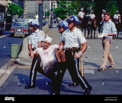 Washington, DC., USA, 22nd April, 1985 US Park Police officers carry to ...