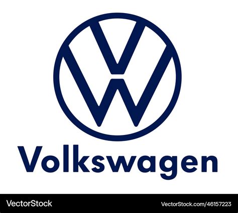 Volkswagen logo brand car symbol with name blue Vector Image