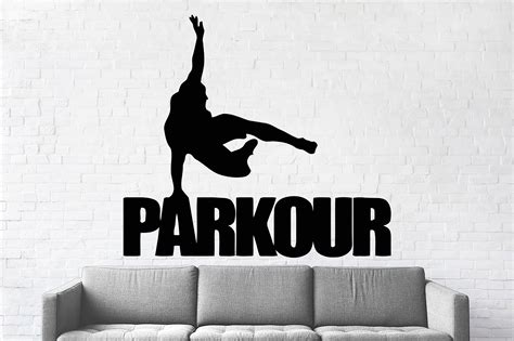 Parkour Wall Decal Parkour Art Wall Decal Sport Vinyl Parkour Boys Wall Parkour Wall Stickers ...