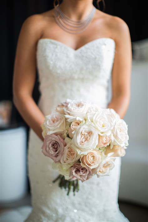 Ivory and Champagne Rose Bridal Bouquet