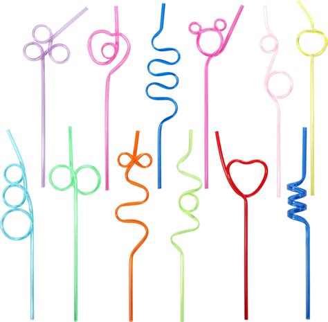 Amazon.com: Crazy Straws for Kids, 40 Pcs Reusable Silly Straws - Assorted Shapes and Colors ...