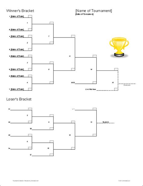 Tournament Bracket Templates for Excel - 2024 March Madness Bracket