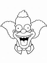 Coloring Clown Krusty Pages Drawing Scary Simpsons Pennywise Simpson  sketch template
