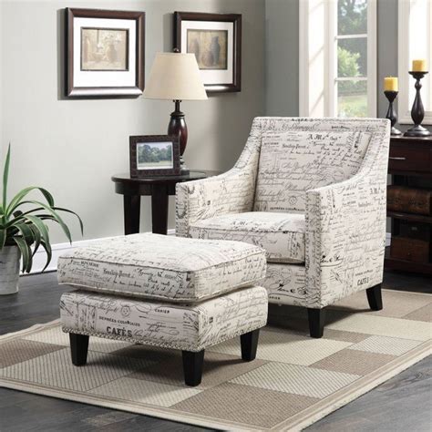 Erica Accent Chair w/ Ottoman (French Script) by Elements Furniture ...