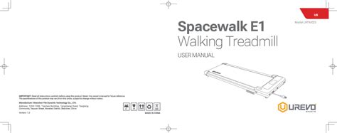 UREVO Walking Pad & Spacewalk E1 Treadmill User Manual | Product Guide