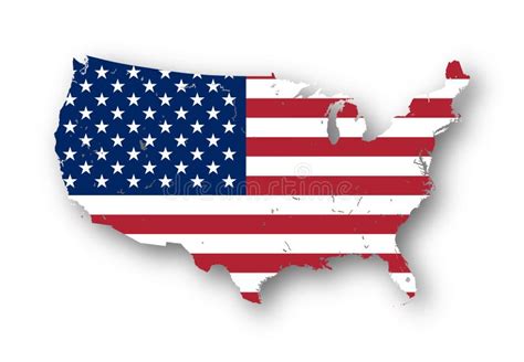 Map of the USA with American Flag. Stock Illustration - Illustration of stripes, star: 55919941