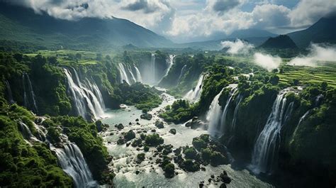 Premium AI Image | the waterfall is the largest waterfall in the world.