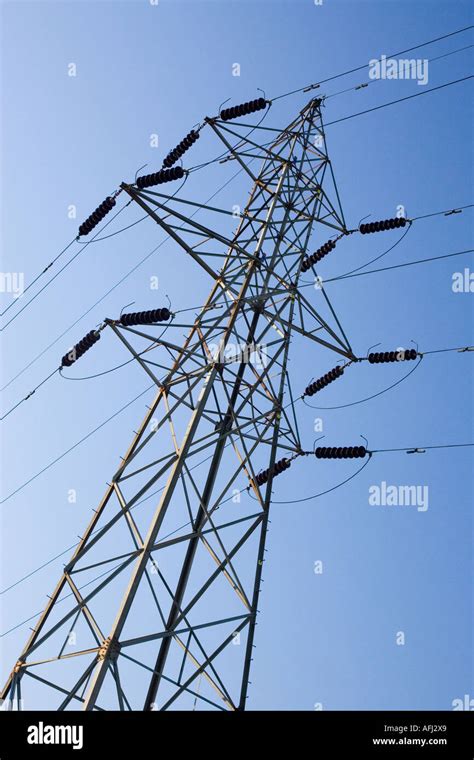 pylons and electricity power lines Stock Photo - Alamy