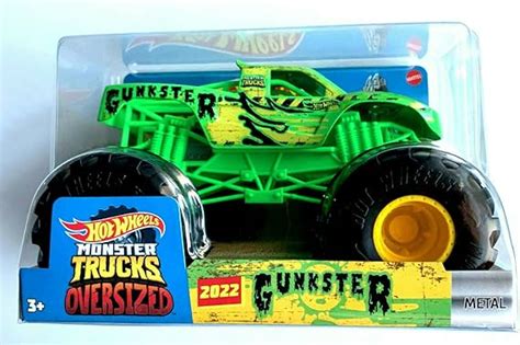 Amazon.com: DieCast Hot Wheels Monster Trucks Oversized Gunkster, 1:24 ...