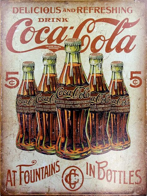 Coca Cola lata de estilo retro metal Vintage para la pared regalo pared: Amazon.es: Hogar