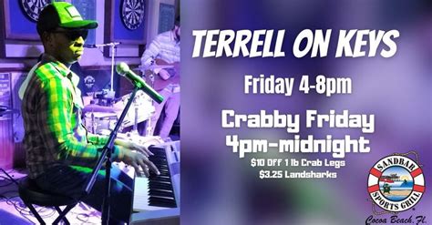 Terrell Debuts at Sandbar, 4301 Ocean Beach Blvd Cocoa Beach, FL ...