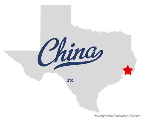 Map of China, TX, Texas